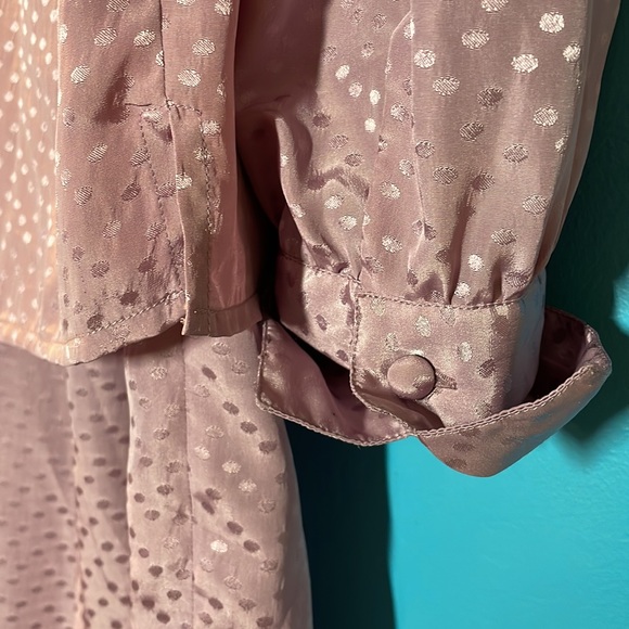 VINTAGE statement collar blush polka-dot outfit small - Picture 6 of 10